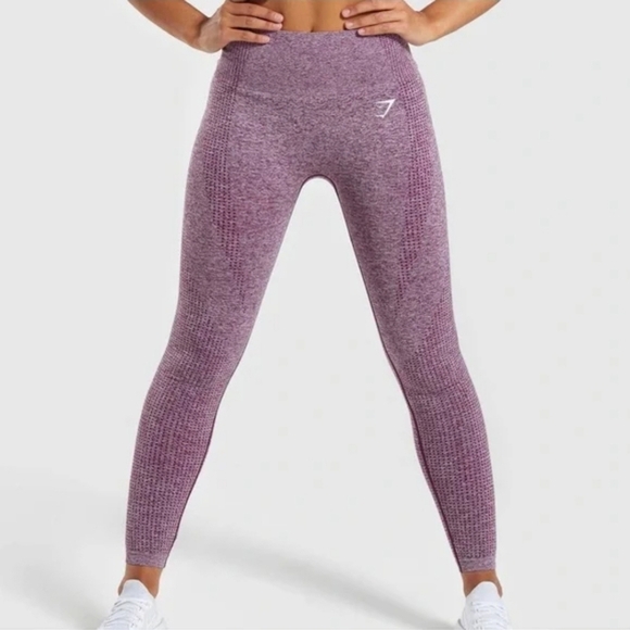 Gymshark Vital Seamless Leggings Purple Spacedye Like new Flawed - Picture 1 of 8